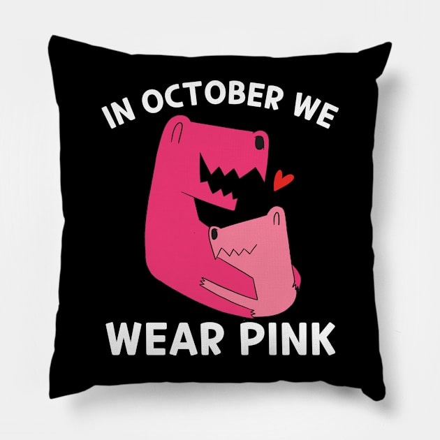 Breast Cancer Awareness Month Dinosaur Lover Pillow by JB.Collection