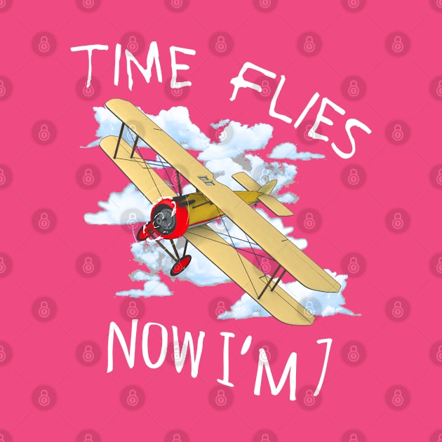 Time Flies Now I'm 7 Airplane Kid Birthday by macdonaldcreativestudios