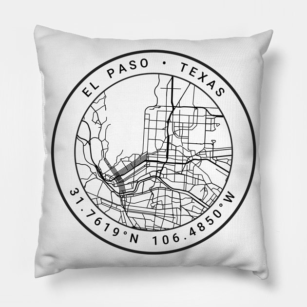 El Paso Map Pillow by Ryan-Cox