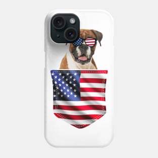 Boxer In Pocket American Flag 4th Of July Phone Case