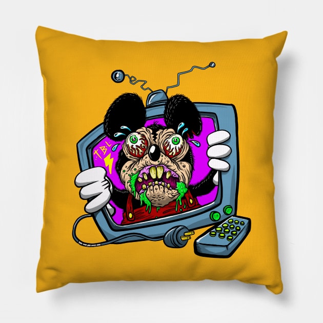 Cartoon rodent character Pillow by Brownlazer