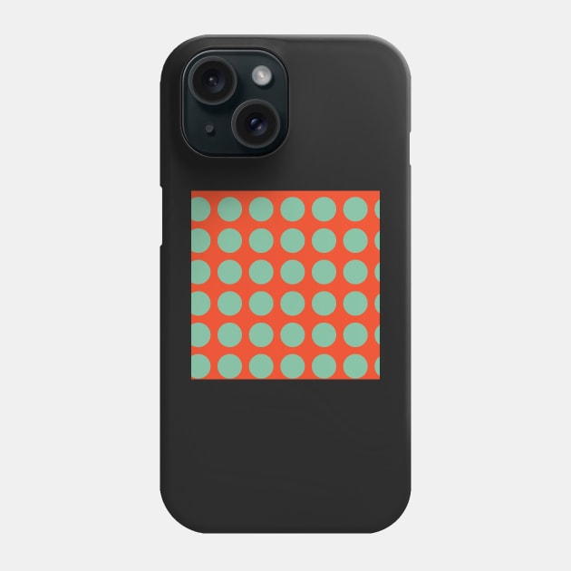 Turquoise Coral Polka Dots Seamless Repeat Pattern Phone Case by 2CreativeNomads