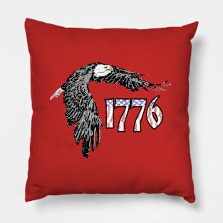 1776 Bald Eagle for Independence Day July 4th Pillow