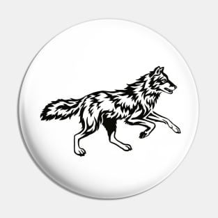 Running Wolf  - Flame Pin