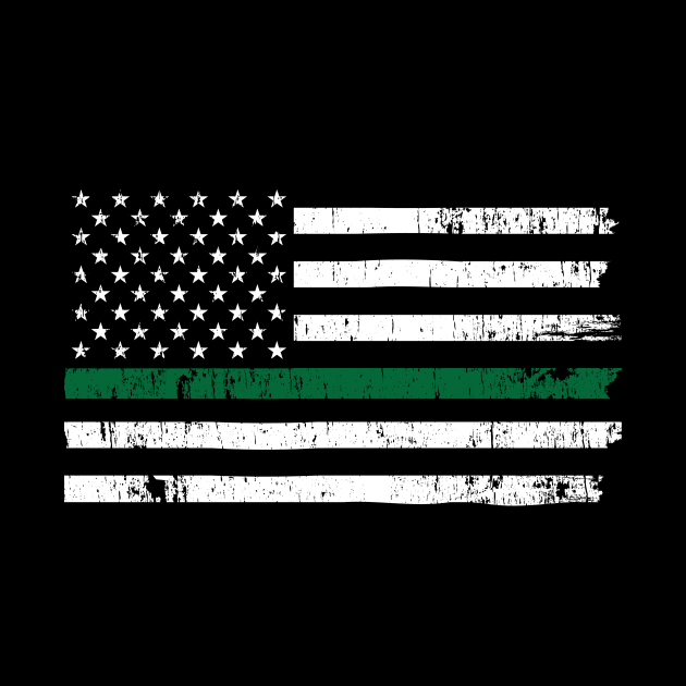 Thin Green Line Distressed USA Flag for Border Patrol and Military by bbreidenbach