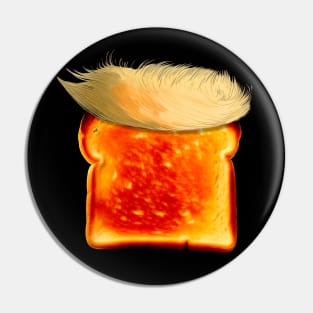 Trump Toast: Donald Trump Guilty in New York Civil Fraud Case on a Dark Background Pin