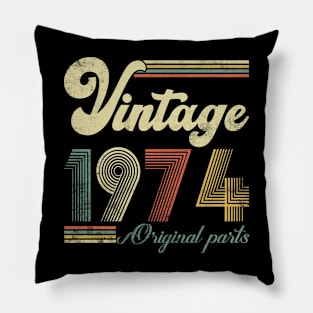 Retro Vintage 1974 Made In 1974 50 Years Old 50th Birthday Pillow