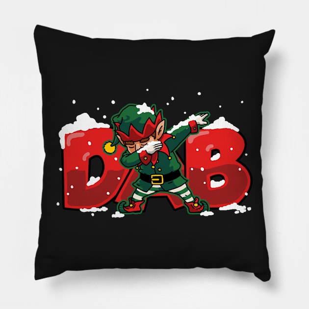 DAB Elf Dabbing Elf Shirt Kids Santa Helper Christmas Gifts Pillow by vo_maria