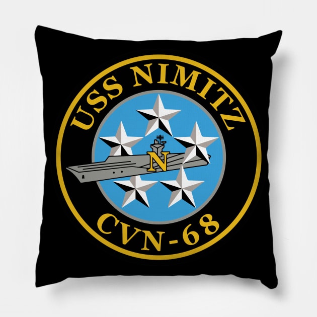 USS Nimitz (CVN-68) Teamwork, a Tradition Pillow by Mandra