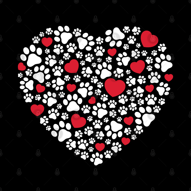 Paw Print Heartbeat by TeddyTees