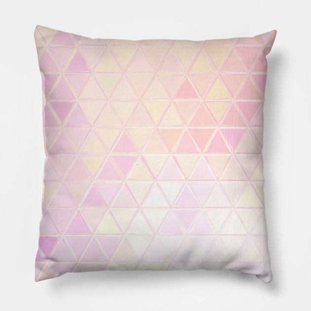 Pink Mosaic Tile Print Design Pillow by Moon Art