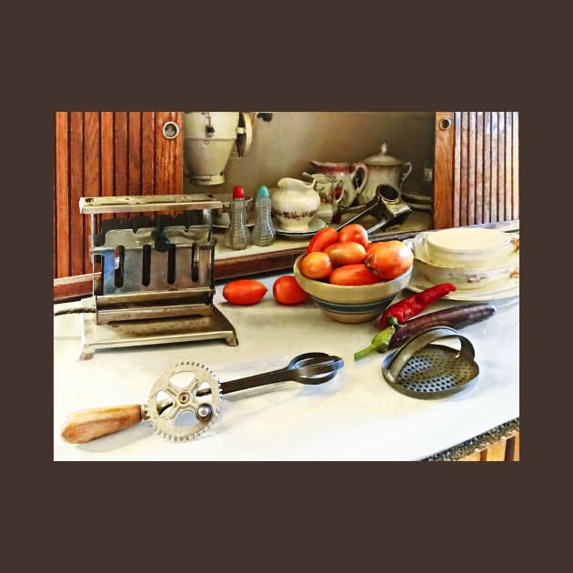 Kitchens - Bowl Of Tomatoes On Counter by SusanSavad