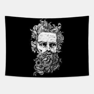 Poseidon Pen drawing Tapestry