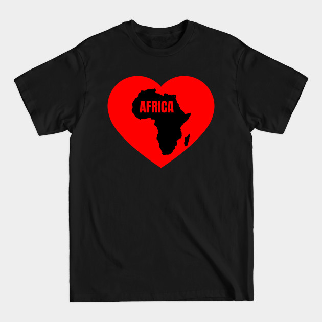 Discover Africa Love, Heart, Continent - African American - T-Shirt