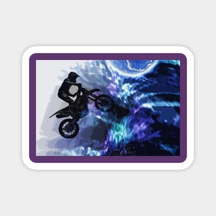 Jumping through Space - Motocross Rider Magnet