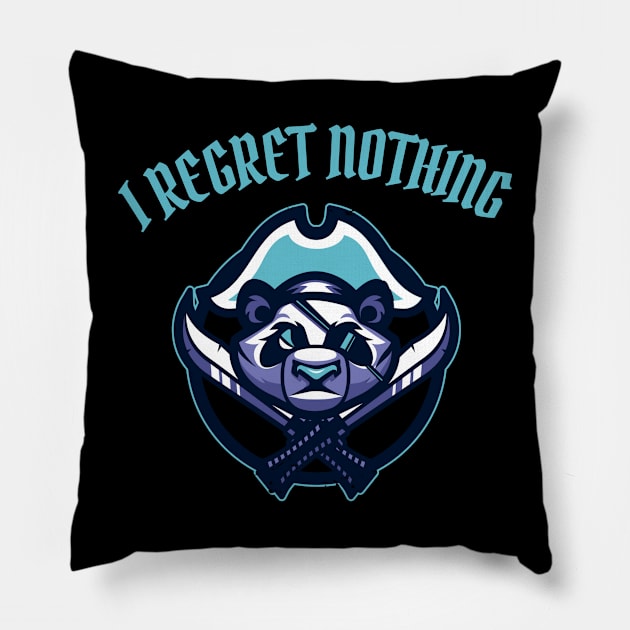 Pirate Panda! I regret nothing Pillow by Johan13