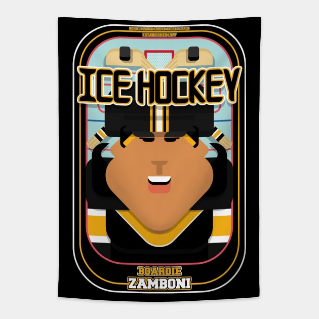 Ice Hockey Black and Yellow - Boardie Zamboni - Indie version Tapestry by Boxedspapercrafts