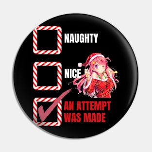 Naughty or Nice Christmas Girl Pin