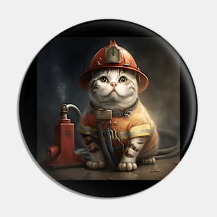 Cat Firefighter Pin