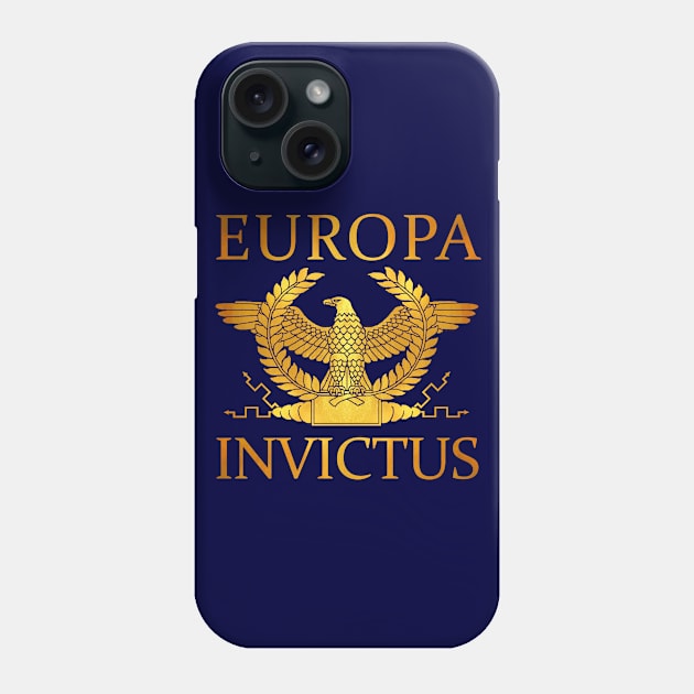 Europa Invictus - Gold Eagle on Blue Phone Case by AtlanteanArts