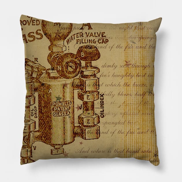 Steampunk Neck Gator Engine Patent Steam Punk Pillow by DANPUBLIC