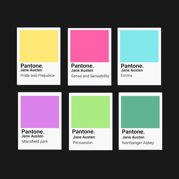 Jane Austen Pantone colours by bookloversclub