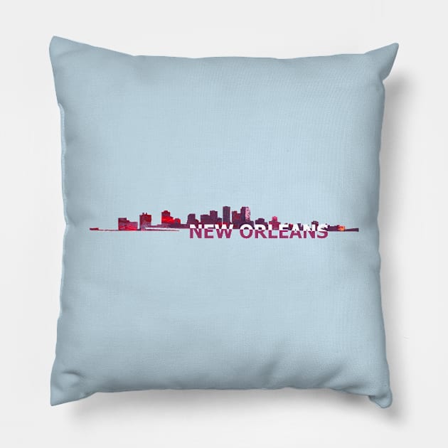 New Orleans Skyline Pillow by artshop77