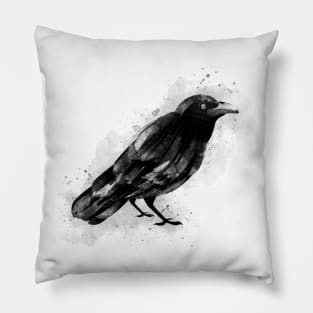 Watercolor Raven Pillow