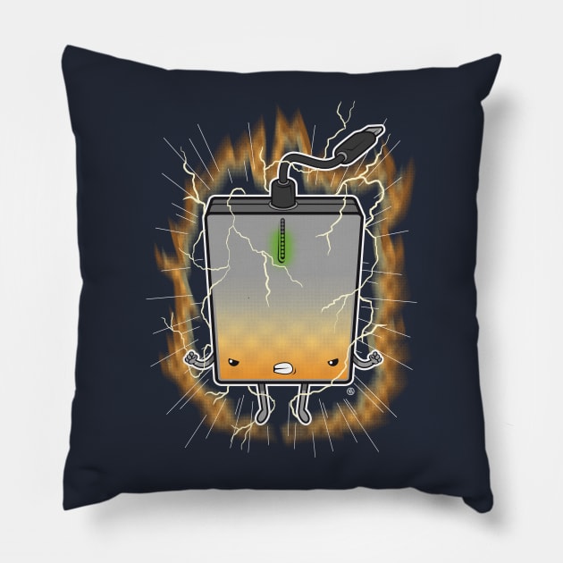 SUPER POWER BANK Pillow by FernandoSala