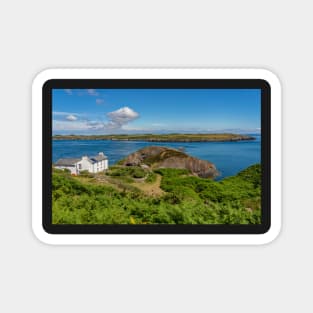 A view towards the white farmhouse on RSPB Ramsey Island, Pembrokeshire Magnet