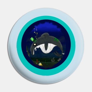 Dipper the Depressed Dolphin Pin