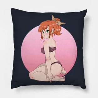 Red headed bikini Pillow