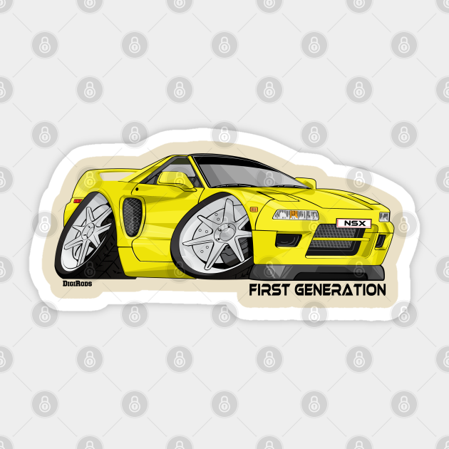 Nsx First Generation Model Yellow Digirods Koolart Cartoon Car Nsx Sticker Teepublic Koolart vw multivan transporter caravelle. teepublic