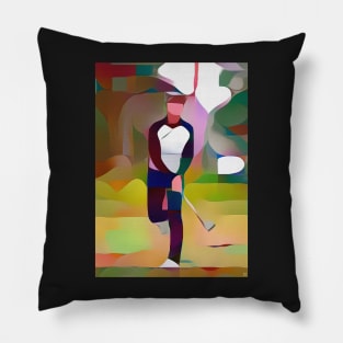 Golfer Abstract Painting Pillow