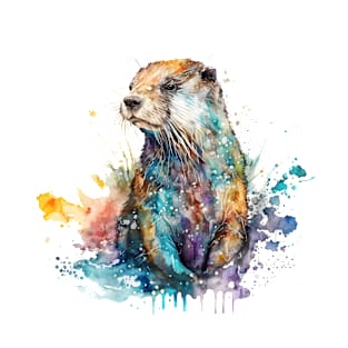 Otter Watercolour T-Shirt