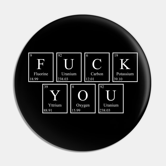 FUCK YOU - Periodic Table Pin by GeekandNerdyStuff