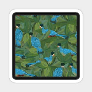 Great blue turacos in the trees Magnet