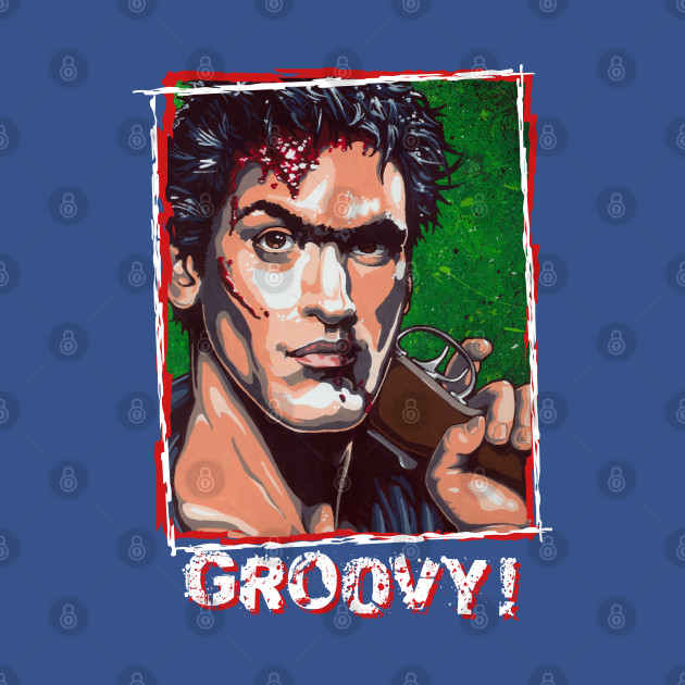 Disover Ash from The Evil Dead GROOVY version - Ash Evil Dead - T-Shirt