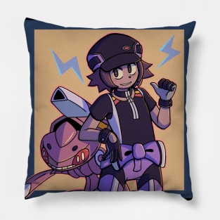 vaporwave anime aesthetic video game Pillow