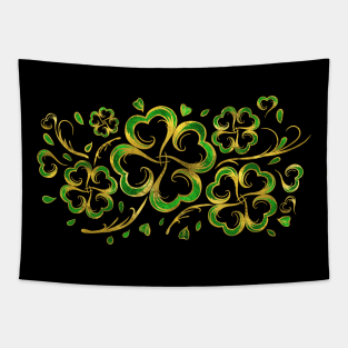 Irish Shamrock Four-leaf Lucky Clover Tapestry