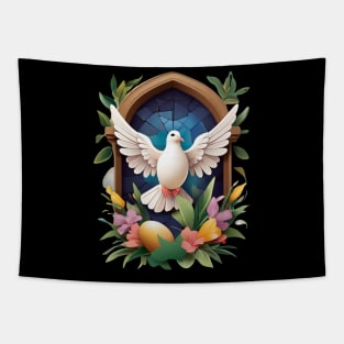 Easter Dove with Spring Vibes  Religious Art Gifts Tapestry