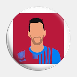 Sergio Busquets Minimalistic Face Art Pin