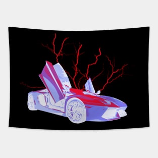 Lambo Aventador Storm Red Tapestry