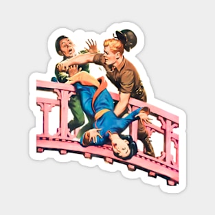 Soldier Fight on the Bridge G.I. Retro Joe Vintage Comic Book Magnet