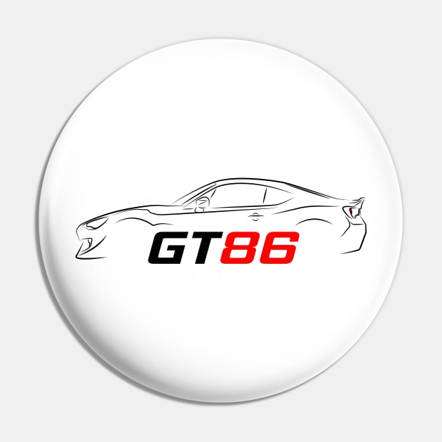 GT86 Silhouette Pin by GoldenTuners