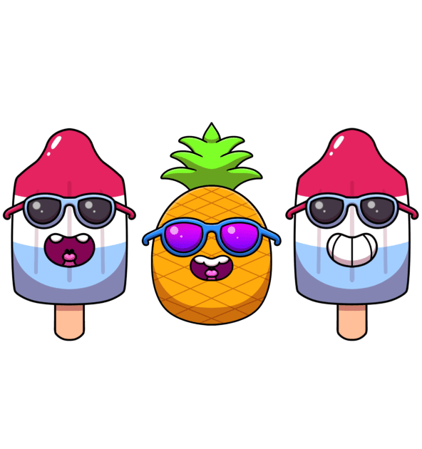 Stay Cool Popsicles And Pineapple Kids T-Shirt by TheMaskedTooner