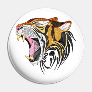 Tigre en líneas Pin