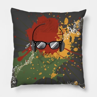 Grunge Dj Illustration Pillow