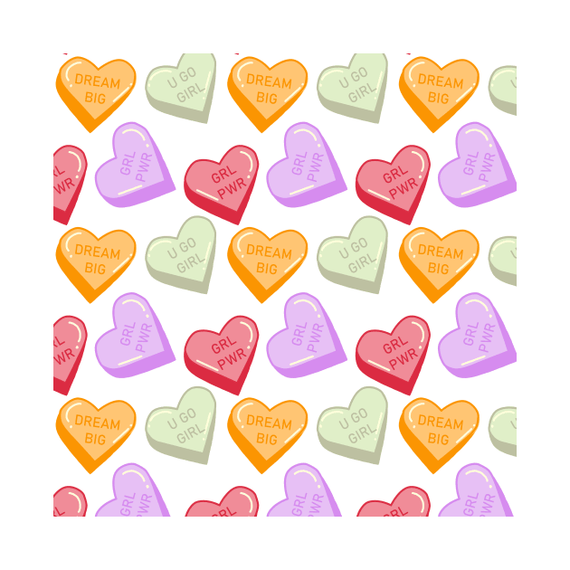 Girl Power heart Candy Pattern by KathrinLegg