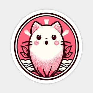 Cute japanese pink spirit cat Magnet